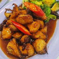 Gongbao Monkeyhead Mushroom but with black pepper taste  ~ 29/12/21 at Hwa Jin Vegetarian 華津素食 in West Singapore