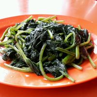 Sweet potato leaves at Jin Yi Vegetarian 錦憶素食 in West Singapore