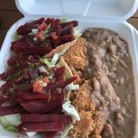 Vegan Beet Tacos. A little heavy on beets but the rice and beans were good and the cabbage was a fresh and crunchy addition! at The Stand Seaside in Seaside