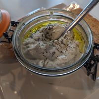 Artichoke cashew dip at Cafe-Obrador Okapi in Bilbao