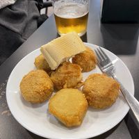 Vegan croquettes   at Cafe-Obrador Okapi in Bilbao