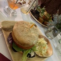 Millet burger was absolutely delicious!!  at Stone Row Pub and Eatery in Jim Thorpe