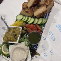Mezze platter (the bread was AMAZING)  at Stone Row Pub and Eatery in Jim Thorpe
