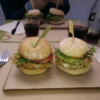 Vegan burgers at AMI in Brussels
