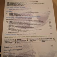 Menu at AMI in Brussels