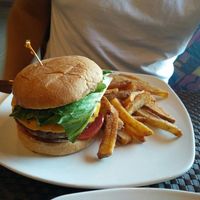 vegan burger at Violette's Vegan Organic Cafe and Juice Bar in Las Vegas