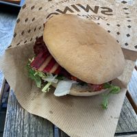 Bacon burger  at Swing Kitchen - Schottenfeldgasse in Vienna