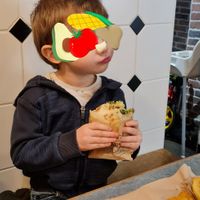 An all-eater, from Nuggets to Wraps and Burgers, he thinks everything is delicious. at Swing Kitchen - Schottenfeldgasse in Vienna