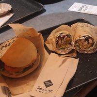 swing burger + swiss wrap at Swing Kitchen - Schottenfeldgasse in Vienna