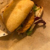 Small pink burger at Swing Kitchen - Schottenfeldgasse in Vienna