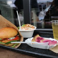 menu + cheescake at Swing Kitchen - Schottenfeldgasse in Vienna