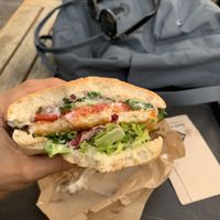 Vienna schnitzel burger! at Swing Kitchen - Schottenfeldgasse in Vienna