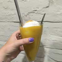 Coconut mango ice cream float at Tukies Coconut Shop  in Ubud