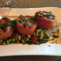 roasted tomatoes with corn ... at Moxie Kitchen and Cocktails in Jacksonville