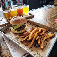 Beyond burger with avocado and mushrooms at Dogfish Head Brewing in Rehoboth Beach