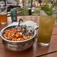 Red peanut curry with tofu and mocktail  at Spork in Bend