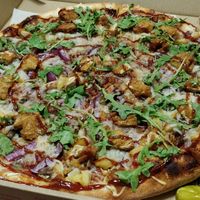BBQ chik'n pizza at Vannucchi Brothers in Hollywood