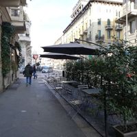 Outdoor terrace at Bar Pasticceria Rovida in Milan