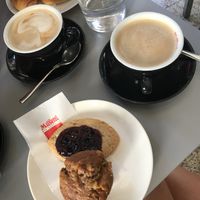 Vegan muffin and raspberry cookie at Bar Pasticceria Rovida in Milan