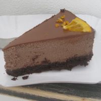 Choc orange cheesecake at Veg Teg in Prague