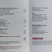 Vegane Speisekarte at Sol in Konstanz