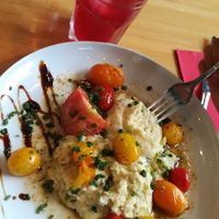 vegan menu of the day with polenta at Sol in Konstanz