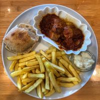 Vegan Currywurst & Pommes & Mayo  at Sol in Konstanz