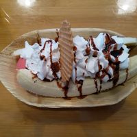 Banana split icecream, I highly recommend that one at Sol in Konstanz