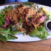 Large salad with beans and nuts, vegan at Satori in Malmo
