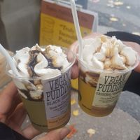 Black sesame and original vanilla pudding. So so so gooood. Comes with complimentary coconut whip cream! at Sai Plant Deli by Vegan Pudding & Co. in Vancouver