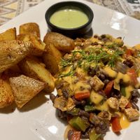 Chilli with wedges   at Cafe del mundo in Luang Prabang