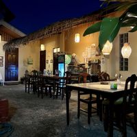 Dining area   at Cafe del mundo in Luang Prabang
