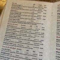 Drink menu (homemade soda, beers, whiskeys, gins, …)   at Roseleaf in Edinburgh