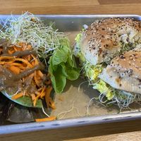 Bagel sandwich  at Southern Roots Filling Station in Jacksonville