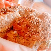 Bagel #1 sooooo good! at Southern Roots Filling Station in Jacksonville