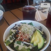 Delicious Chickpea Salad with spiced chickpeas, avocado, shredded carrots and hemp ranch.   at Southern Roots Filling Station in Jacksonville