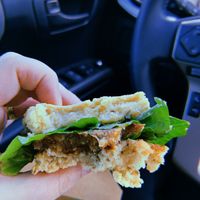 Tempeh bacon biscuit at Southern Roots Filling Station in Jacksonville