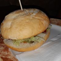 mexican burger with dairy cheese too at La Teya in Gijon