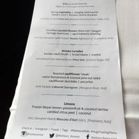 Vegetarian Menu at Matteo's in Fitzroy North