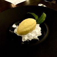 This was sooooo good! Lemon–yuzu & cherry sorbet | coconut cream mousse | fresh & freeze-dried cherries at Matteo's in Fitzroy North