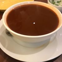 Red pozole w/vegan broth add-ins on the side  at Un Solo Sol in Los Angeles