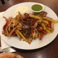 Tofu Saltado (fries w/ bell peppers and onions) at Un Solo Sol in Los Angeles