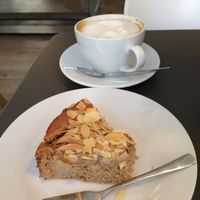 I never manage to take a photo before bring off the tip of the cake... at Holy Kitchen in Heidelberg