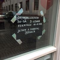 opening hours - taken in May 2015 at Holy Kitchen in Heidelberg