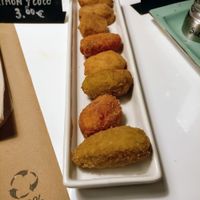 Assorted croquettes at Punto Vegano in Madrid