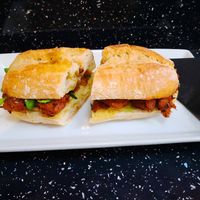 Peppercorn steak panini at Vegan Antics in Gravesend