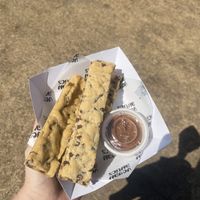 Cookie fries and caramel dip   at Vegan Antics in Gravesend