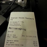 example of costs at Indian House in Tromso