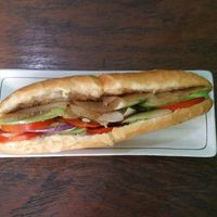 vegan baguette 10,000 kip at House of Fruit Shakes in Vientiane