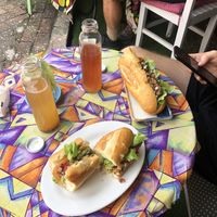 tofu and avocado sandwiches  at House of Fruit Shakes in Vientiane